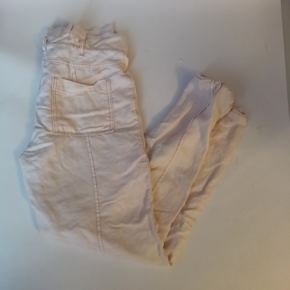Anthropologie Linen Blend Pants Size 00 Pink